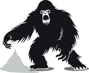 Bigfoot, snowman, Yeti, Vector illustration, SVG