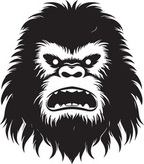 Bigfoot head, snowman head, Yeti head, Vector illustration, SVG