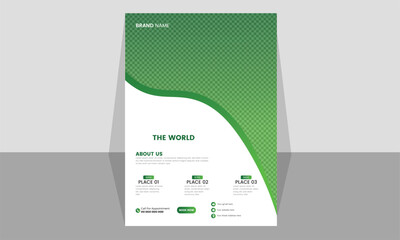 Vertical travel flyer template .World travel flyer.business flyer design and brochure cover page template for travel agency.