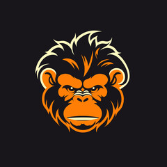 Monkey head logo vector - Gorilla Brand Symbol