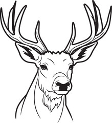 Deer head, Reindeer head, Wild animal vector illustration, SVG