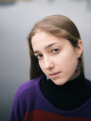portrait of a girl in sweater
