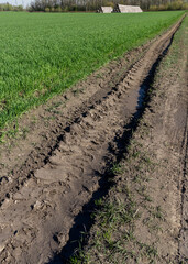 poor rural road without asphalt or other pavement