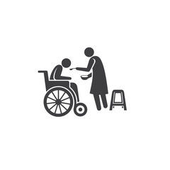 illustration of elder care, vector art.