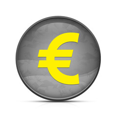 Euro sign icon on classy splash black round button illustration