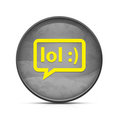 LOL bubble Help icon on classy splash black round button illustration