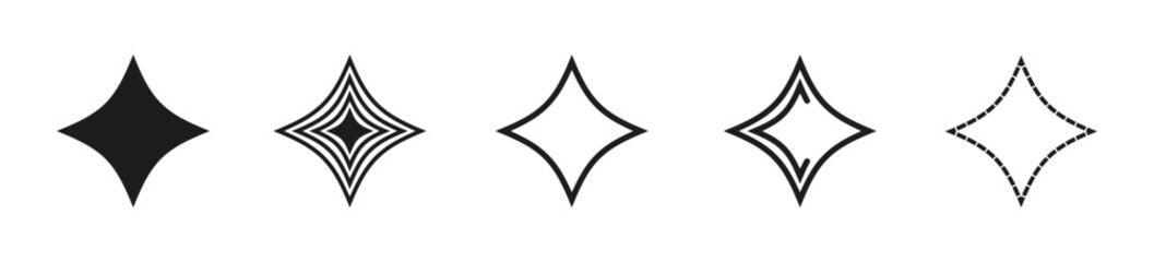 Fototapeta premium Star vector icons. Star sign collection.Stars in linear flat design. Vector illustration