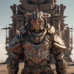 Fototapeta premium Cybernetics enhanced warriors. Ai digital art.