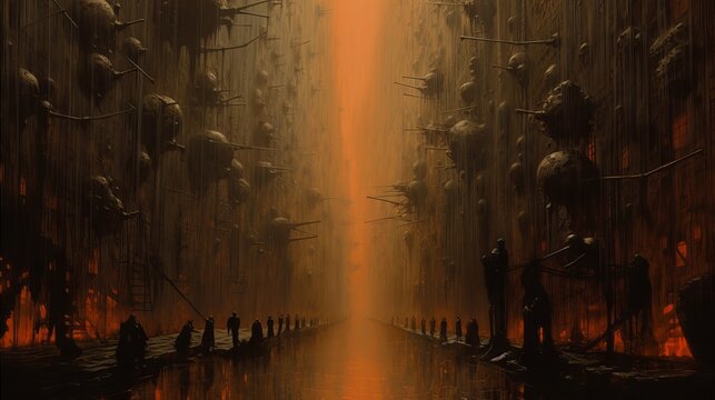 cyberpunk apocalypse, alien planet in space, alien planet in space, background with a person, fire in the forest, night in the city, wallpaper, Generative AI