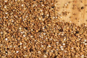 Poorly cleaned buckwheat groats for cooking porridge