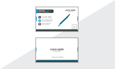 Fototapeta na wymiar Modern presentation with sky and dark black color. Vector business card template. Visiting card for business and personal use. 