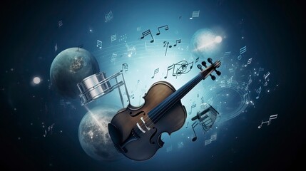 Fototapeta premium An illustration of instruments for world music day. Generative AI