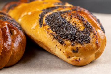 Wheat bun with poppy seed filling