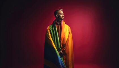 Colorful LGBT pride concept, celebrating the diversity of people. Generative AI illustrations