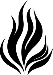 Fire flame icon. Black icon isolated on white background. Fire flame silhouette.