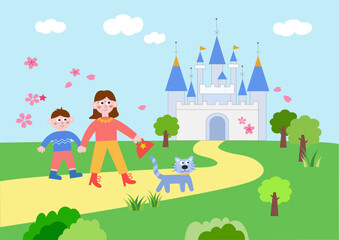 Obraz na płótnie Canvas family in the theme park