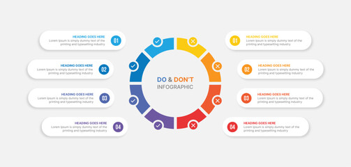 Dos and Don'ts, Versus Comparison Circle Infographic Design Template