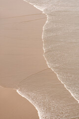 Minimalist aesthetic ocean background, copy space, beige pastels