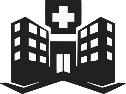 recommend clip art: Hospital building vector icon. Medical clinic icon. Vector logo