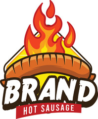 Sausage mascot logo with premium quality stock vector