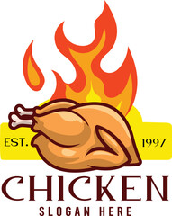 Chicken logo illustration with premium quality stock vector