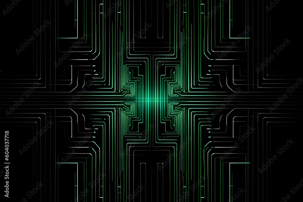 Poster high tech electronic circuit board background. neural network ai generated art generative ai