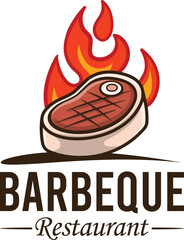 Vector illustration of steak meat logo