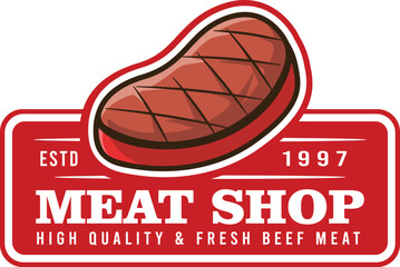 Vector illustration of steak meat logo