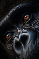 Closeup chimpanzee eye