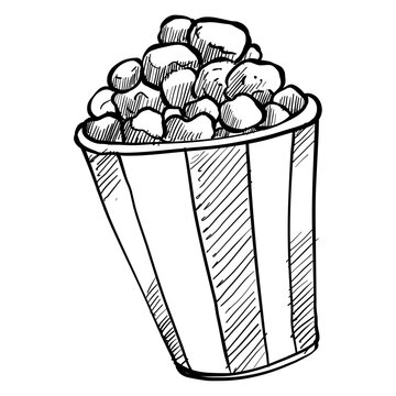 popcorn handdrawn illustration