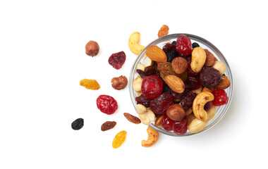 Set of nuts and dried fruits