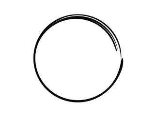 Grunge circle made of black paint.Grunge circle made of black ink.