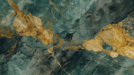 Gold and green marble stone textured background wallpaper. Generative AI