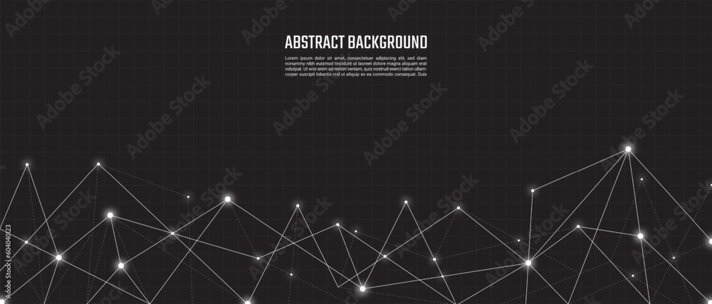 Wall mural abstract technology background of global network connection the dots and lines. networking concept, 