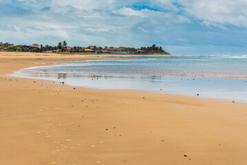 View of beautiful brazilian tropical beach on the northeastern coast