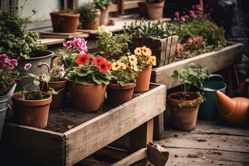 Obraz premium Backyard Oasis: Breathtaking Shot of Gardening Delight at Home