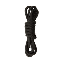 Twisted black paracord. On a white background.