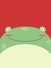 cute frog flat design illustration