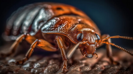 Macro image Bedbug, insects, forest dwellers, Generated AI