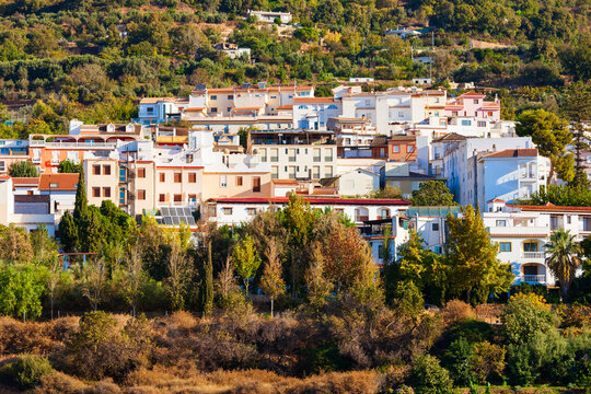 Lanjaron aerial panoramic view, Alpujarras in Spain