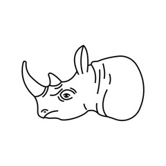 Rhinoceros vector illustration, Rhinoceros line vector, rhino flat icon