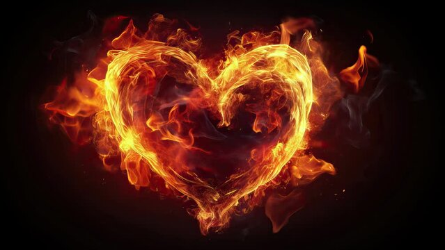 shape of heart in flames