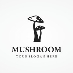 Fototapeta premium Unique organic mushroom farm creative logo template design with modern concept.Vector illustration.