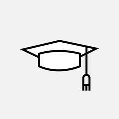 Graduation Cap Icon. Pass or Success Vector, Sign and Symbol for Design, Presentation, Website or Apps Elements.       