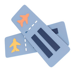 Airplane tickets 3D illustration