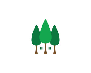Tree and house logo with nature concept