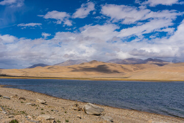 Tso Moriri: Lake in the Mountain. Moriri is the lake with the highest elevation and is also known as the Lake of the Mountains at Ladakh, India