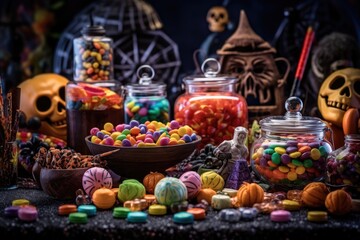 Fototapeta na wymiar halloween candy - Illustration Created with Generative AI
