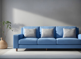 Blue and gray sofa