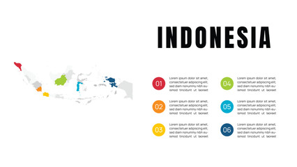 Indonesia High Detailed Vector Infographic Map, Using For Presentation or Website